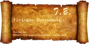 Tiringer Bernadett névjegykártya