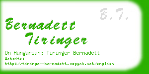 bernadett tiringer business card